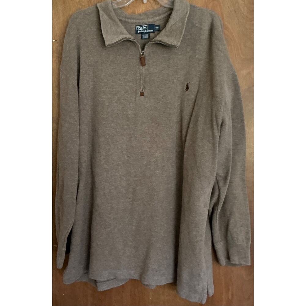 Polo By Ralph lauren Men's Brown Pullover Long Sleeve Sweater 2XB 100% Cotton